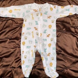 KISSY KISSY Boy's Safari Style Two Way Zip Up Footie, Size 0-3M